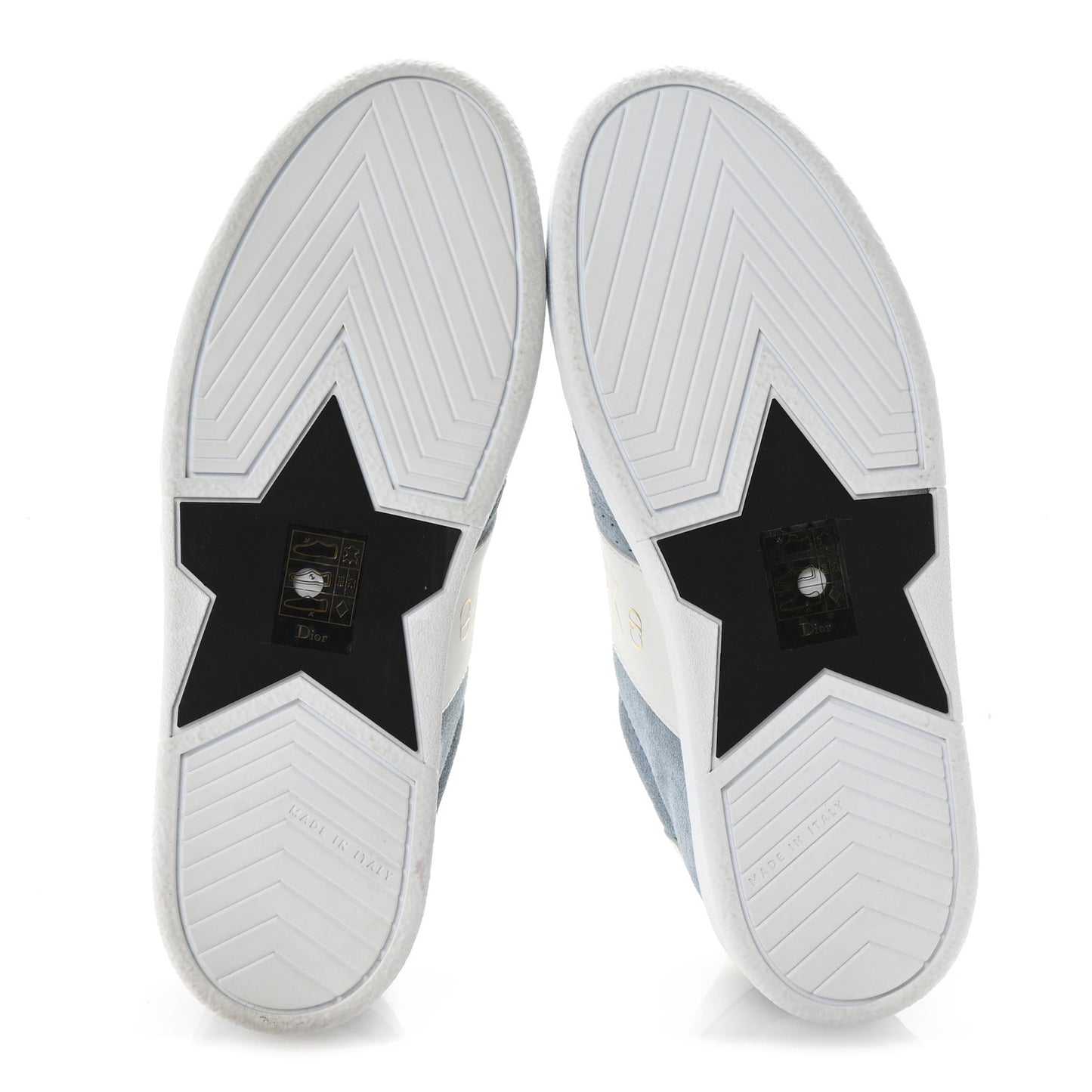 Calfskin Suede Dior Star Low Top Sneakers 35 White Blue