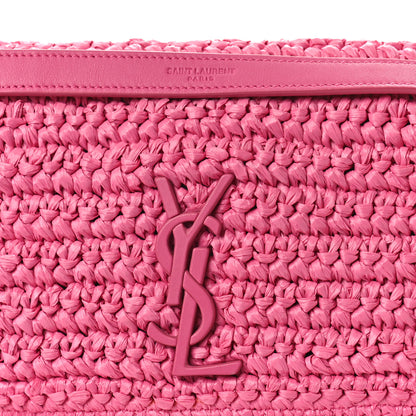 Saint Laurent SAINT LAURENT Raffia Calfskin Monogram Medium Niki Chain Satchel Bright Pink 7 of 10