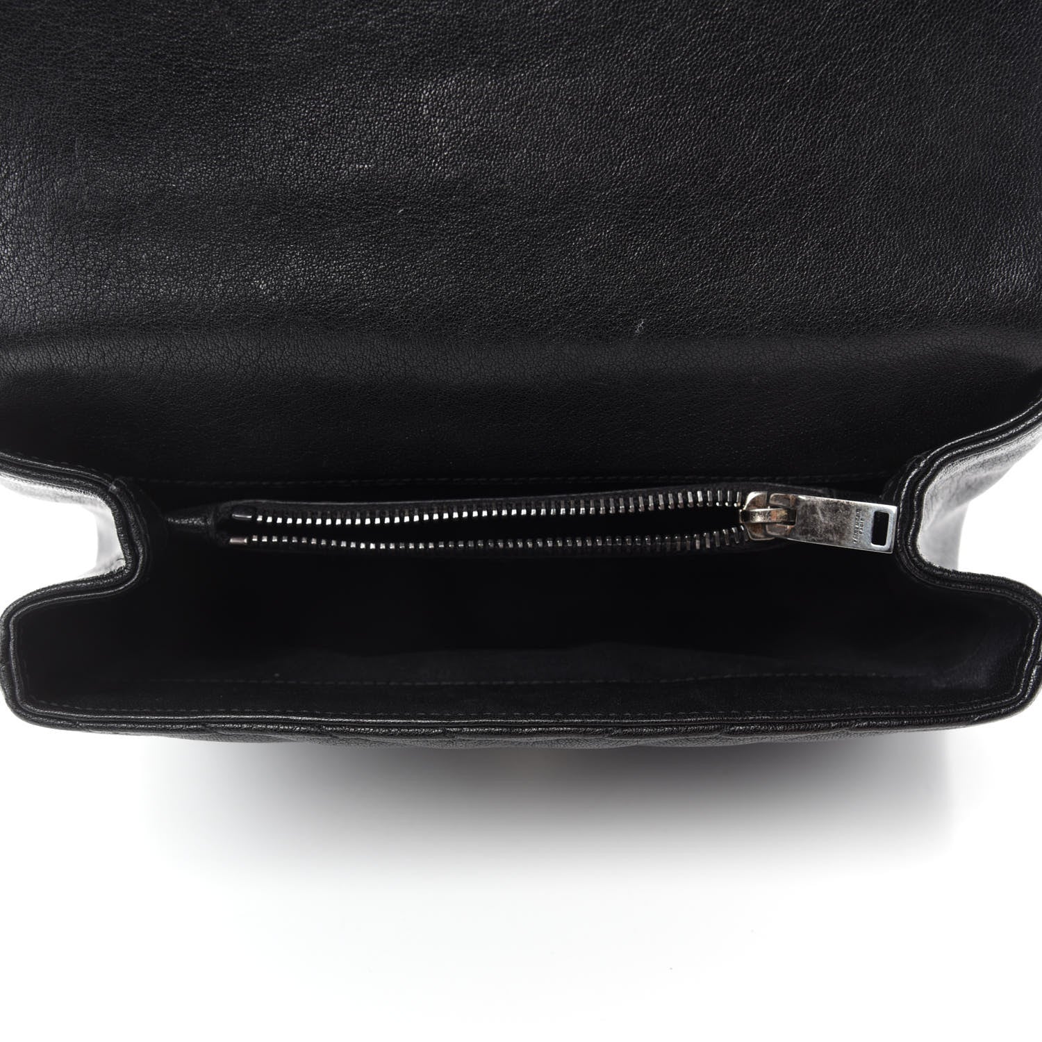 Saint Laurent Sheepskin Matelasse Chevron Monogram Medium College Bag Black 5 of 13