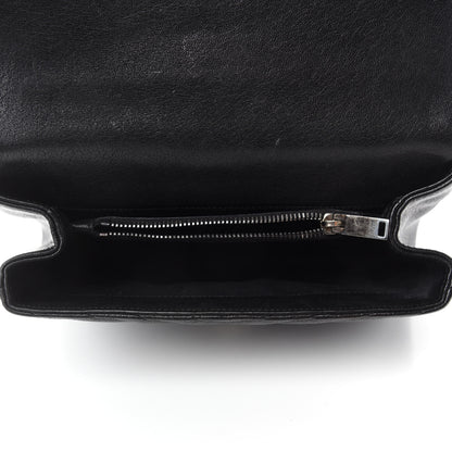 Saint Laurent Sheepskin Matelasse Chevron Monogram Medium College Bag Black 5 of 13