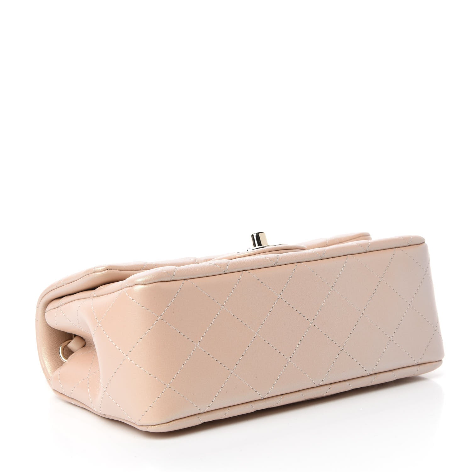 Chanel Iridescent Calfskin Quilted Mini Rectangular Flap Beige 4 of 11