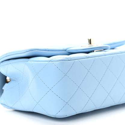 Chanel Lambskin Quilted Mini Rectangular Flap Light Blue 4 of 10