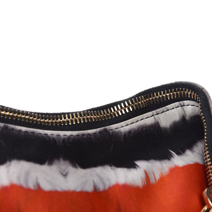 Alexander McQueen Silk Printed De Manta Clutch Red Black White 8 of 12