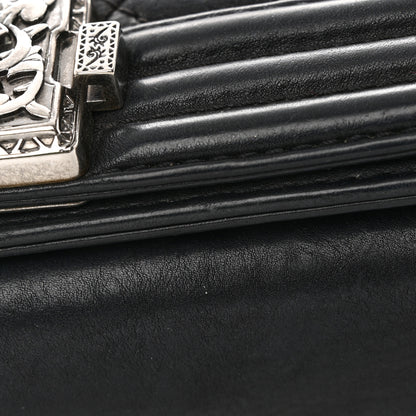 Chanel Calfskin Quilted Metal Embellished Paris Dallas Medium Boy Flap Black 17 of 21