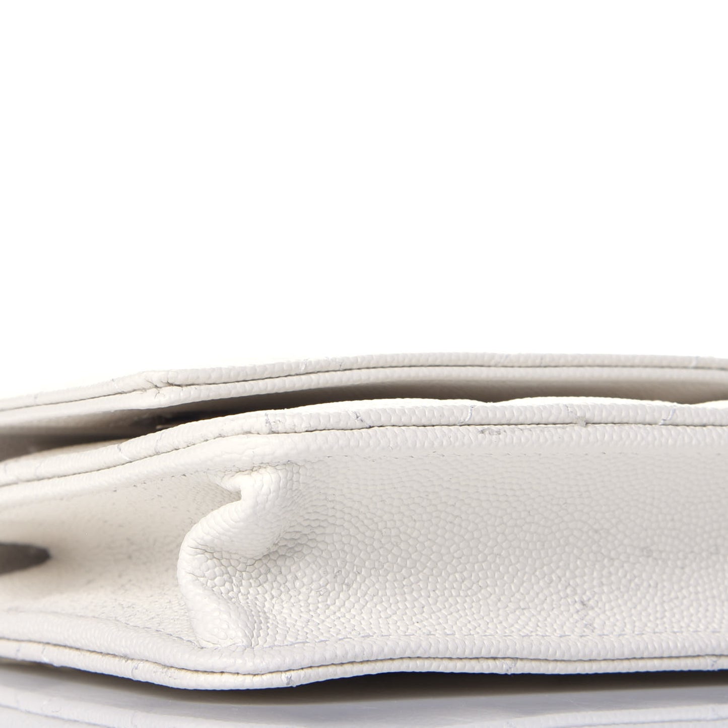 Caviar Quilted Wallet On Chain WOC White