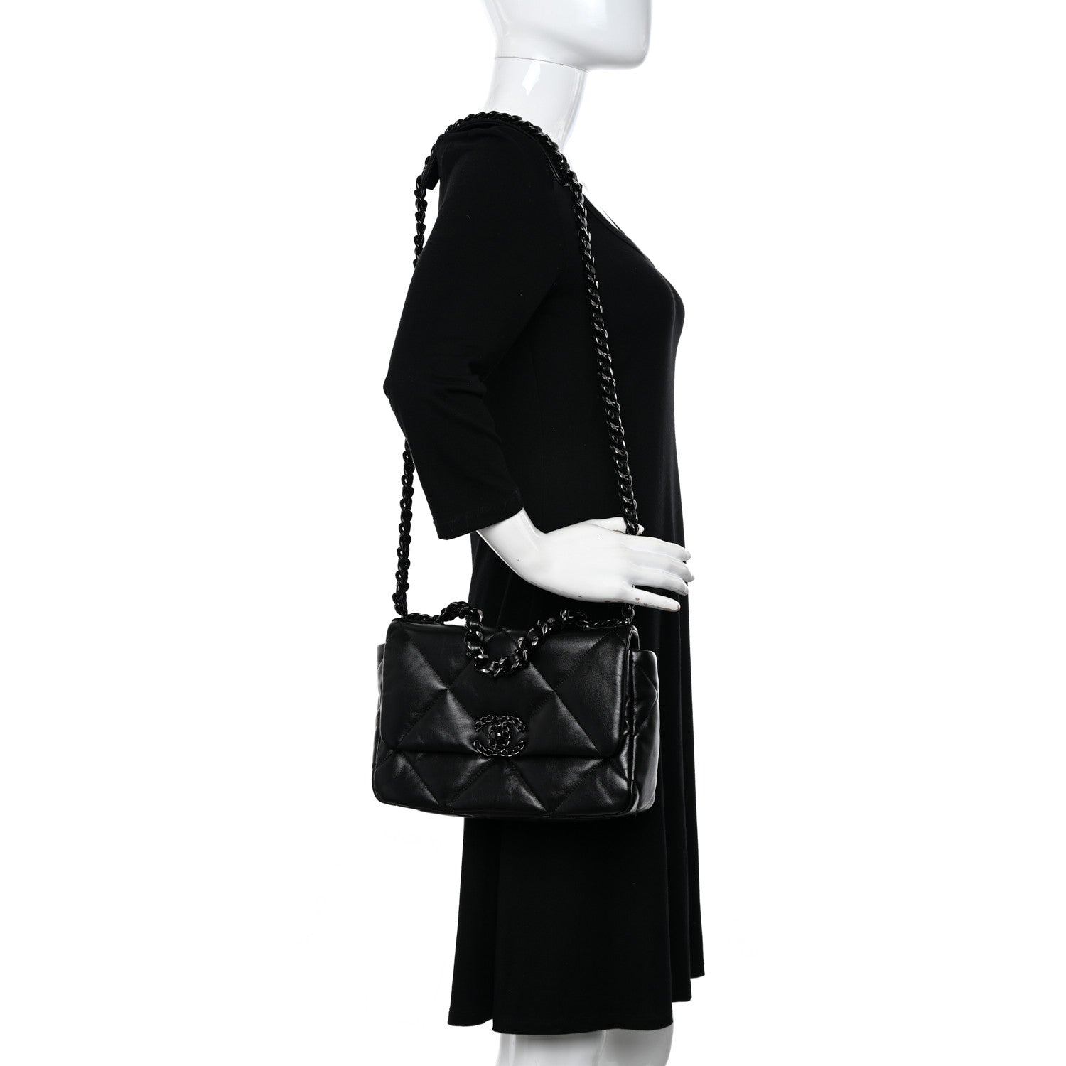 Chanel Lambskin Quilted Medium Chanel 19 Flap So Black 2 of 11
