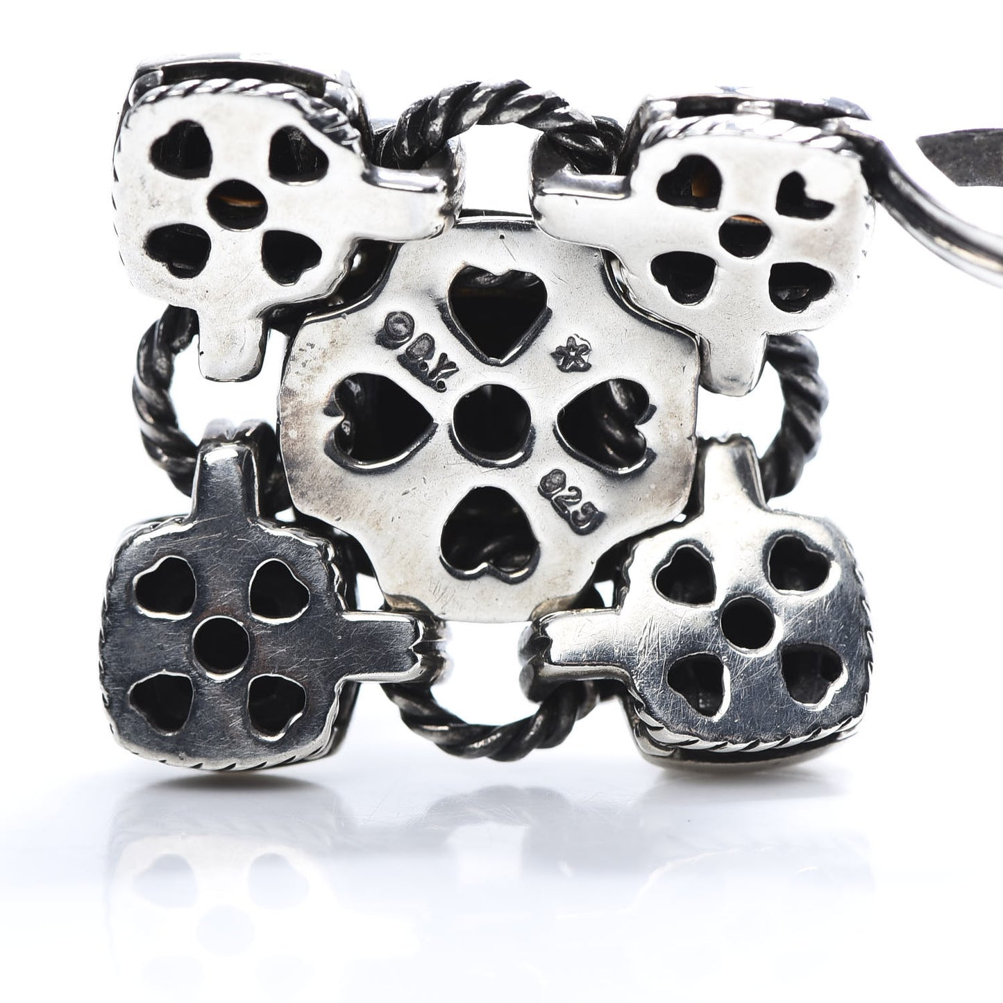 Sterling Silver Diamond Black Onyx Renaissance Cross Pendant
