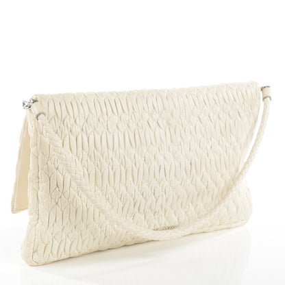 Miu Miu Nappa Matelasse Crystal Flap Clutch Bianco 4 of 10