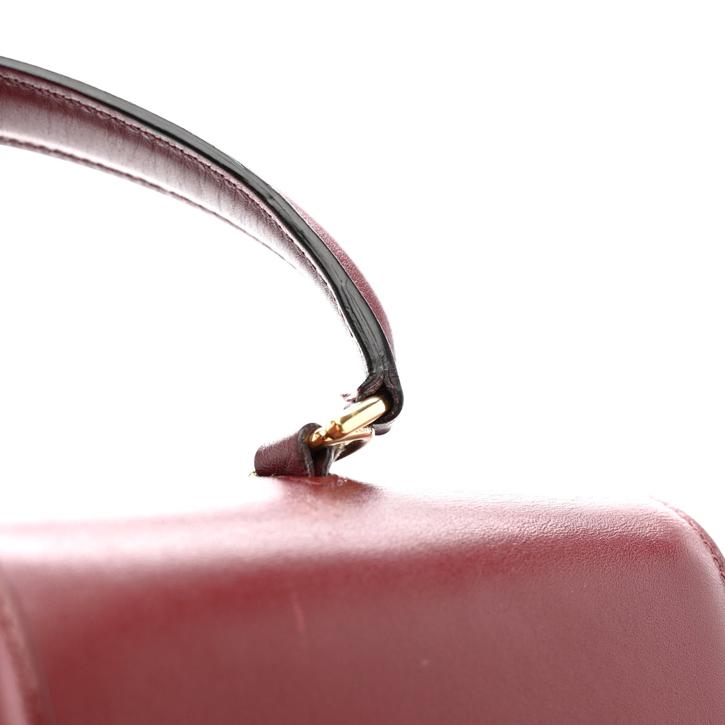 Satinated Calfskin Medium 16 Top Handle Bag Light Burgundy