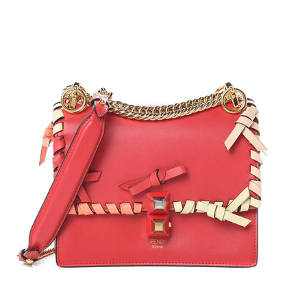 Fendi Vitello Liberty Whipstitch Bow Small Kan I Shoulder Bag Fiamma Multicolor 1 of 11