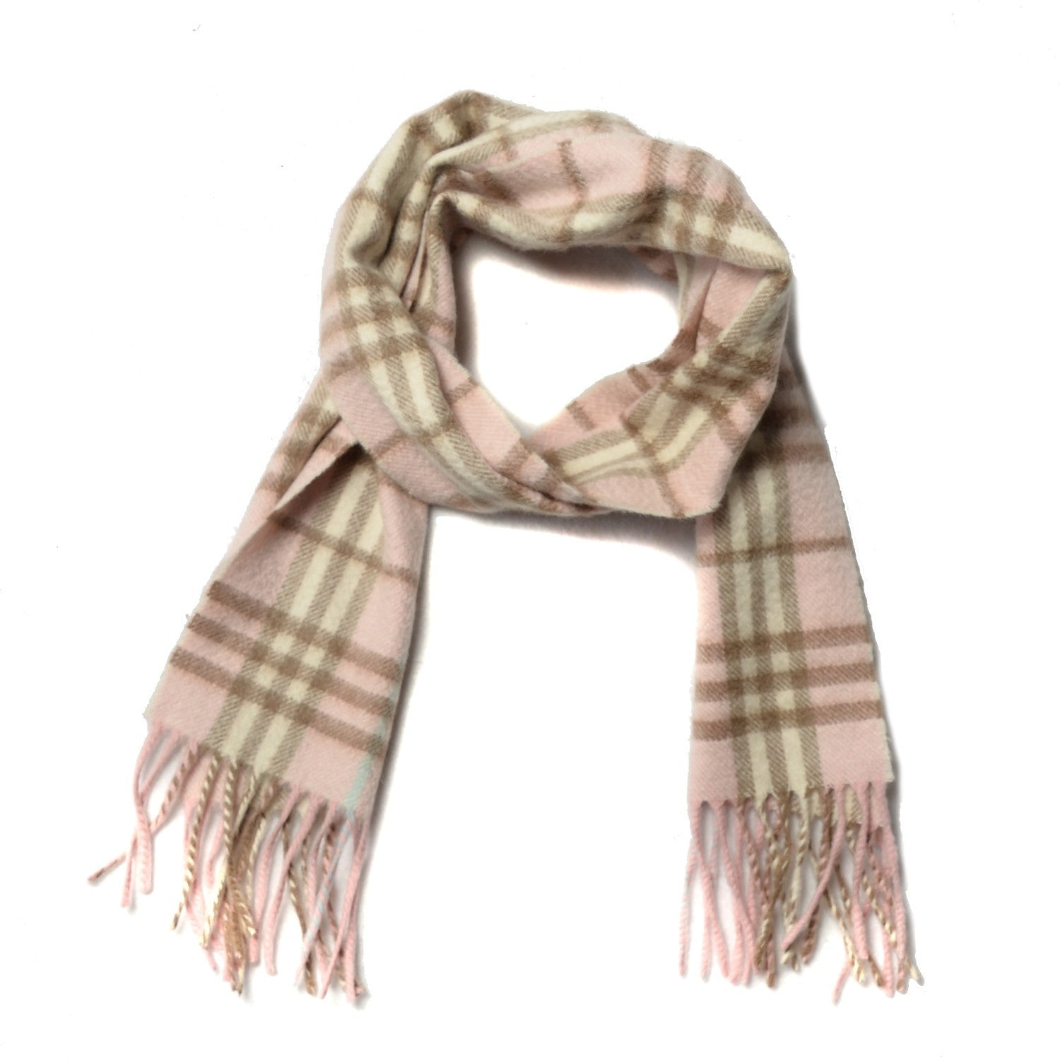 Burberry Cashmere Nova Check Scarf Pink 1 of 4