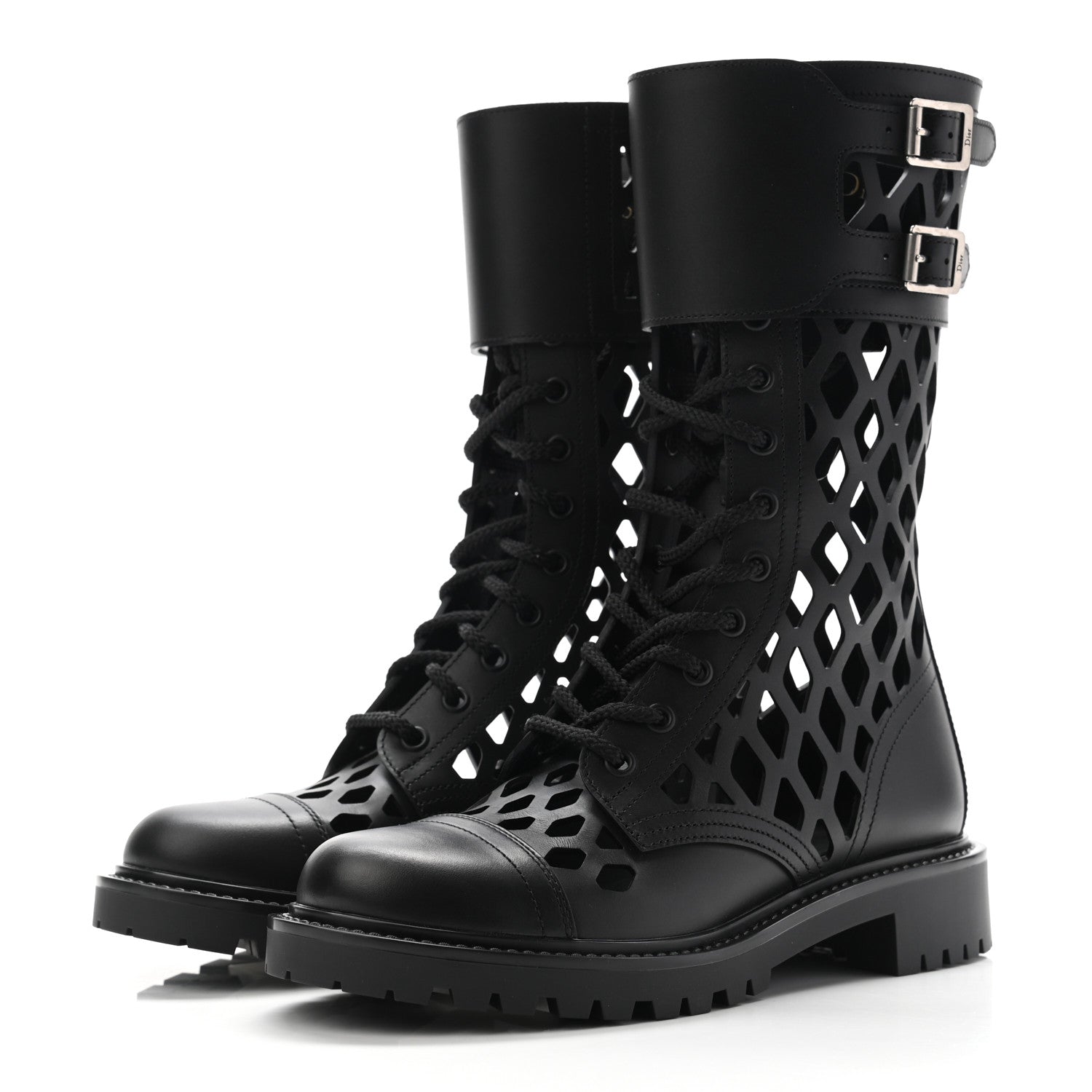 Christian Dior Matte Calfskin Womens D-Trap 30mm Tall Boots 36 Black 3 of 9