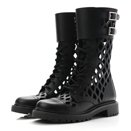 Christian Dior Matte Calfskin Womens D-Trap 30mm Tall Boots 36 Black 3 of 9