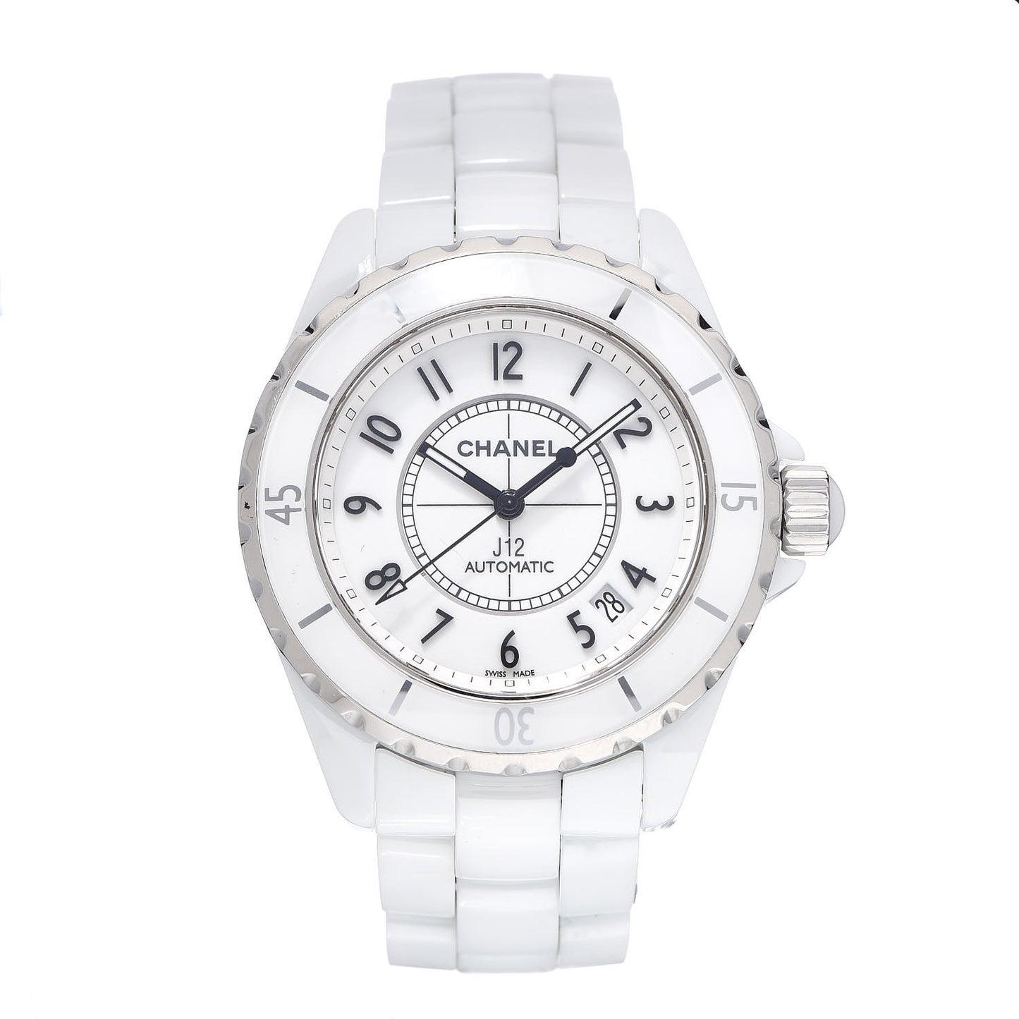 Stainless Steel Ceramic 38mm J12 Automatic Watch White
