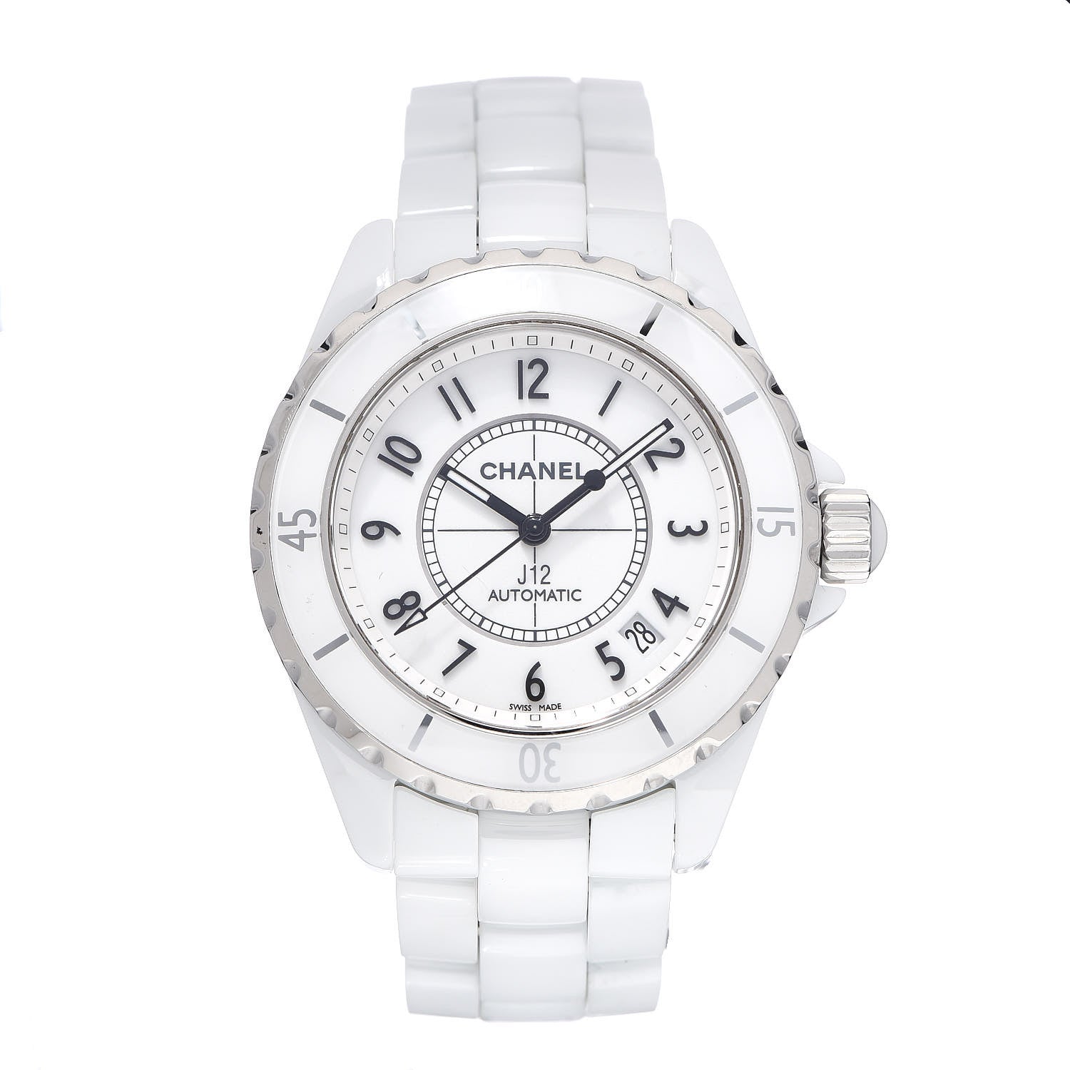 Chanel Stainless Steel Ceramic 38mm J12 Automatic Watch White 1 of 6
