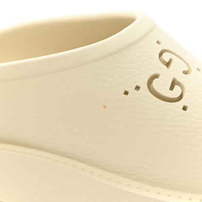 Gucci Rubber GG Monogram Perforated Elea Platform 55mm Lug Sole Sandals 39 Mystic White 13 of 16