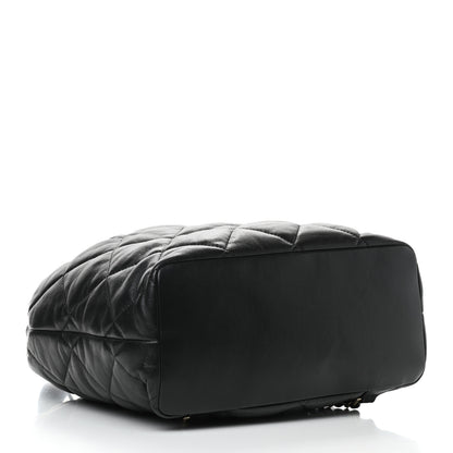 Chanel Lambskin Quilted Drawstring Backpack Black 3 of 8