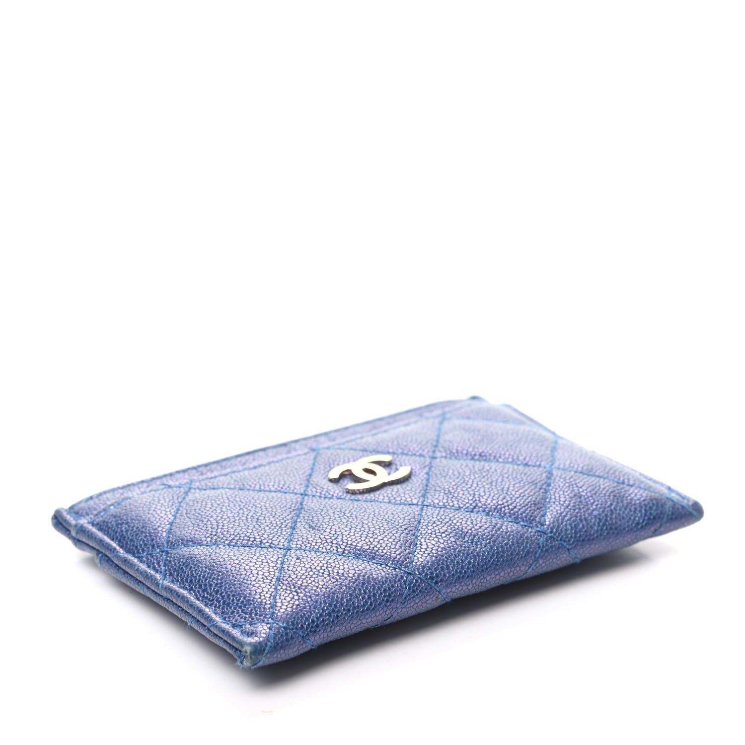 Chanel Iridescent Caviar Quilted Card Holder Dark Blue 4 of 8