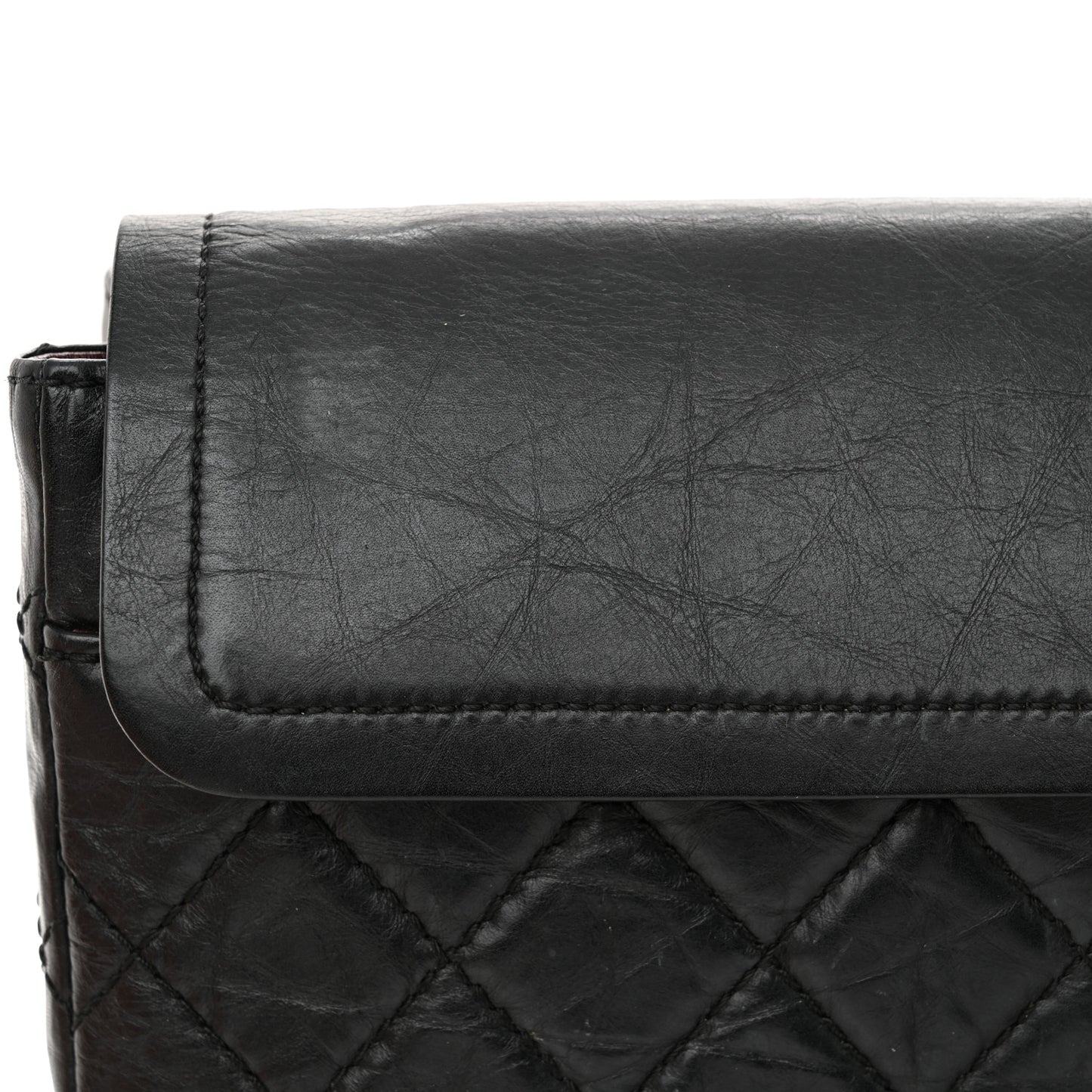 Aged Calfskin Quilted 2.55 Reissue 226 Flap Black