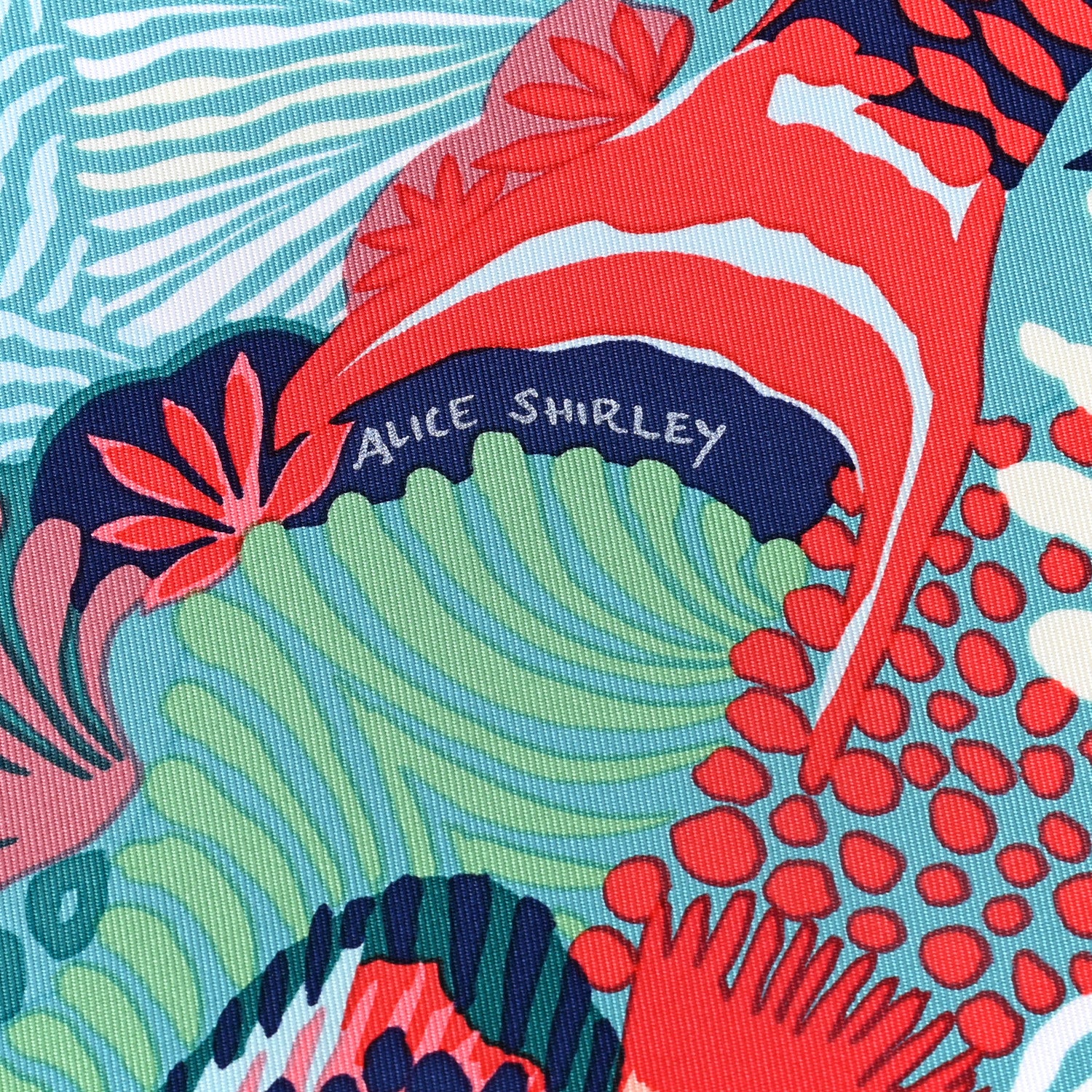 Hermes Silk Under The Waves Scarf 90 Vert Corail Aqua 4 of 7