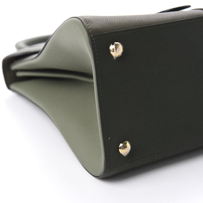 Delvaux Grained Calfskin Bi-Color Brillant MM Satchel Kaki 7 of 12