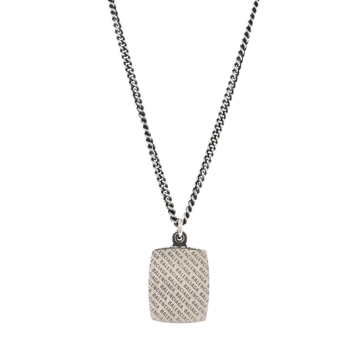 Stainless Steel Logo Locket Chain Necklace