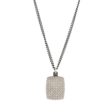 Balenciaga Stainless Steel Logo Locket Chain Necklace 1 of 4