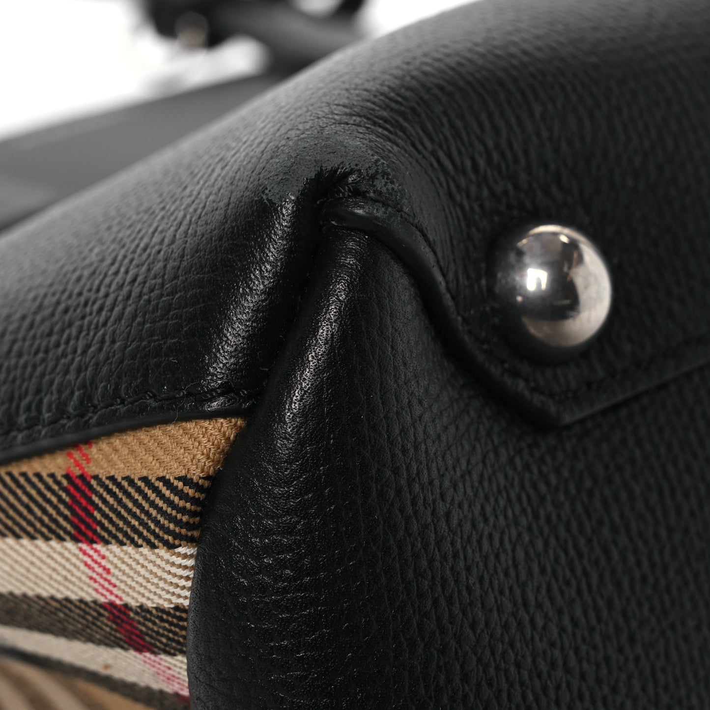 Derby Calfskin Vintage Check Medium Banner Tote Black