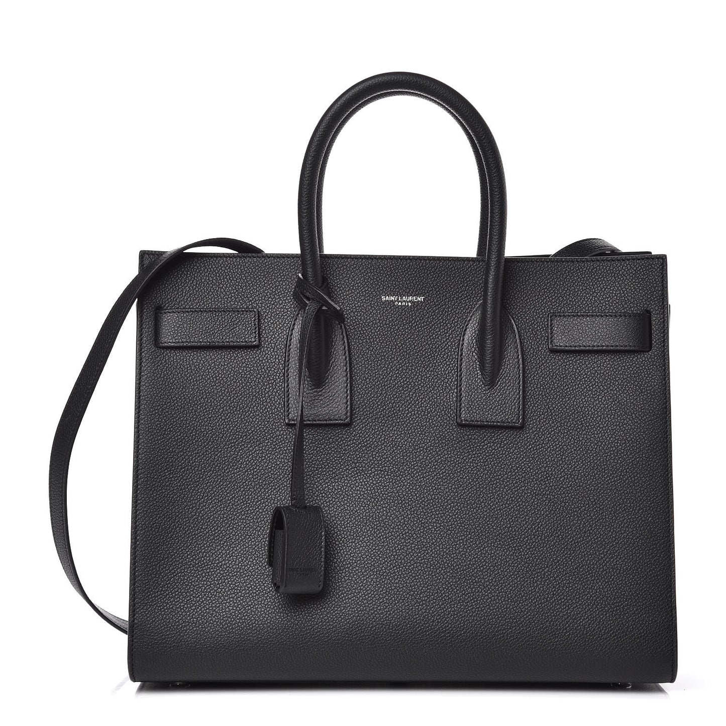 Grained Calfskin Small Sac De Jour Black