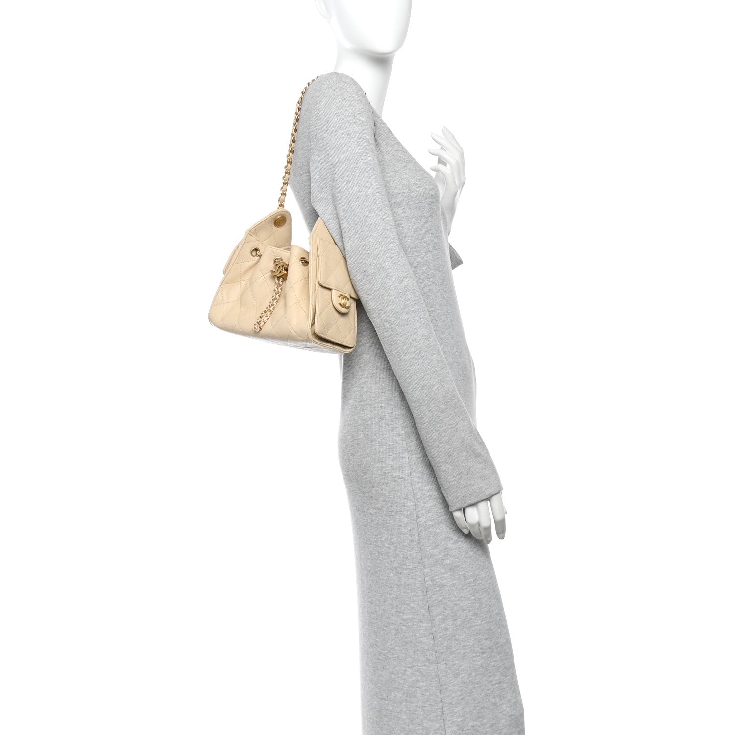 Chanel Caviar Quilted Mini Chanel 25 Handbag Beige 2 of 11