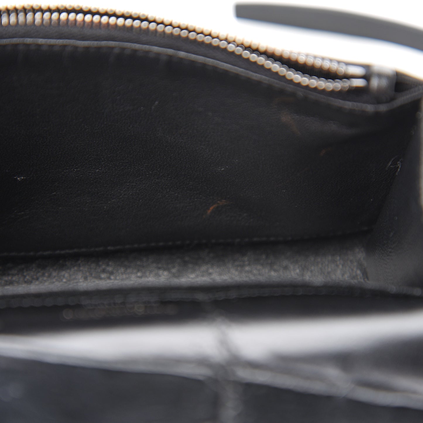 Calfskin Crocodile Embossed Monogram Kate Belt Bag Black