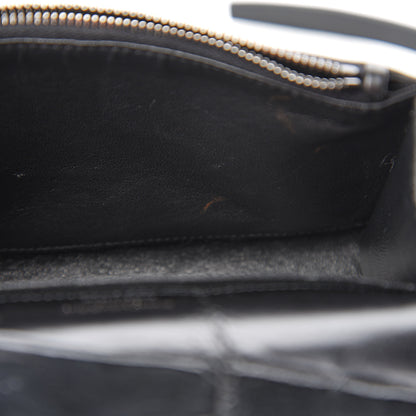 Saint Laurent Calfskin Crocodile Embossed Monogram Kate Belt Bag Black 8 of 12