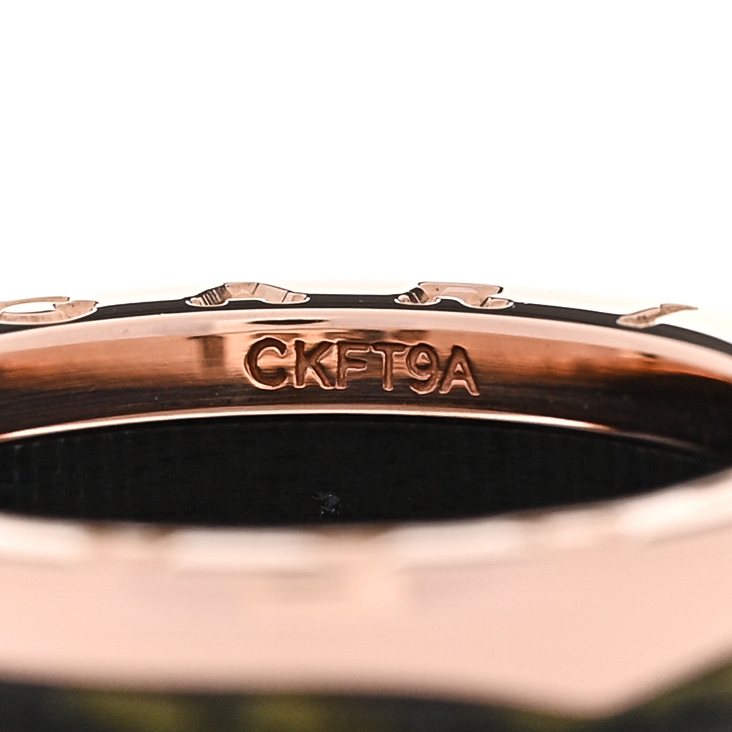 Bulgari 18K Rose Gold Green Marble B.Zero1 Four-Band Ring 53 6.5 6 of 6