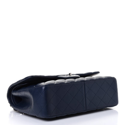 Chanel Lambskin Quilted Jumbo Double Flap Dark Blue 3 of 4