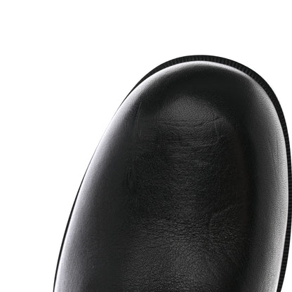 Chanel Calfskin CC Logo Mid Calf Boots Light Grey Black 14 of 19