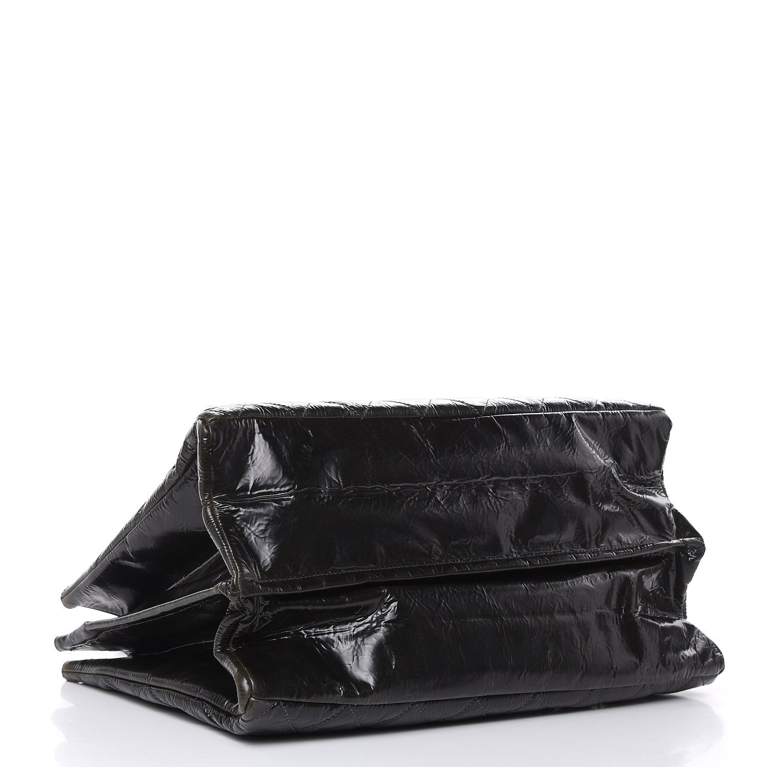 Chanel Aged Glazed Nylon Quilted Shopping Tote Dark Grey 3 of 23