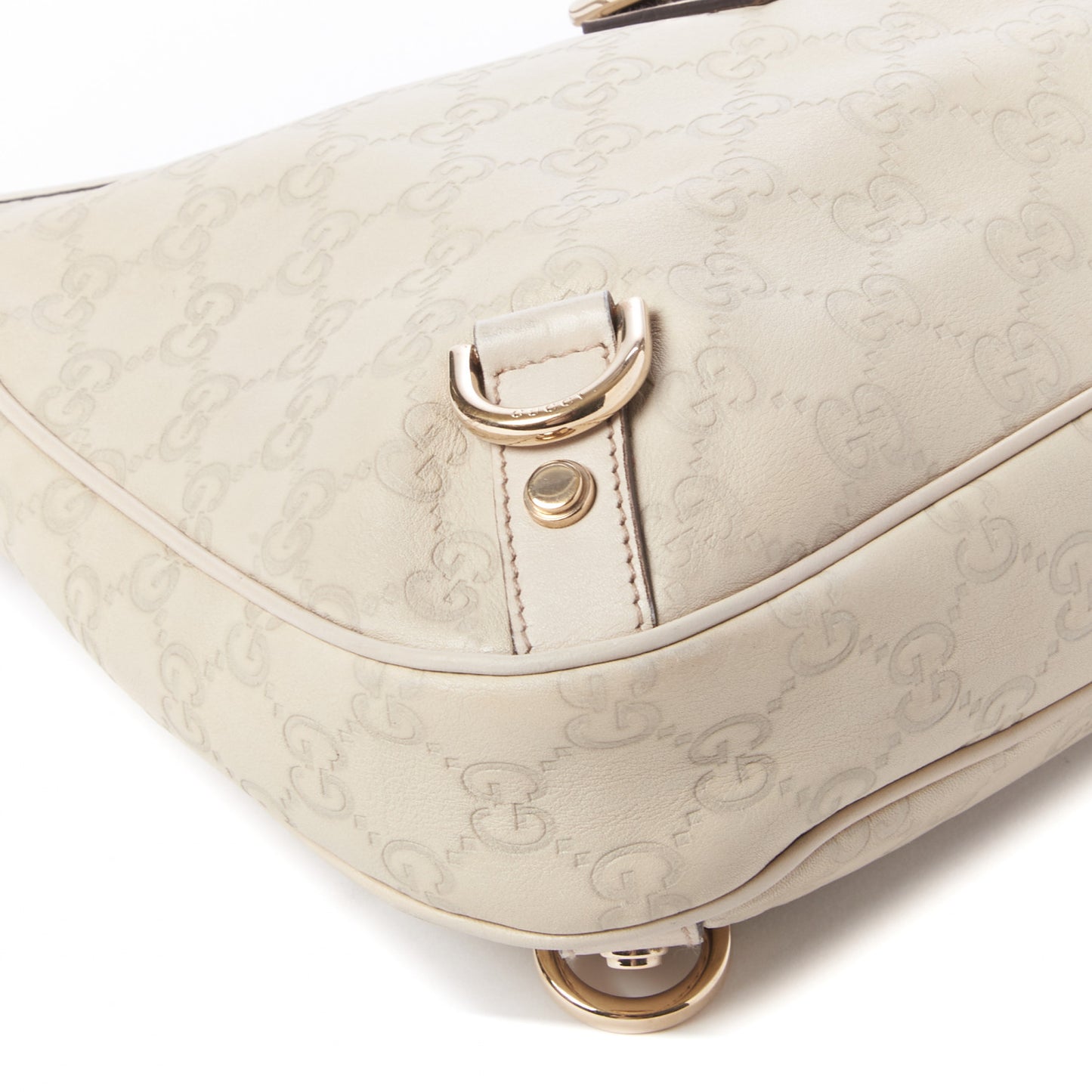 Guccissima Medium Abbey D Ring Hobo Off White
