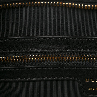 Burberry Calfskin 1983 Knight Check Link Zip Tote Black 9 of 9