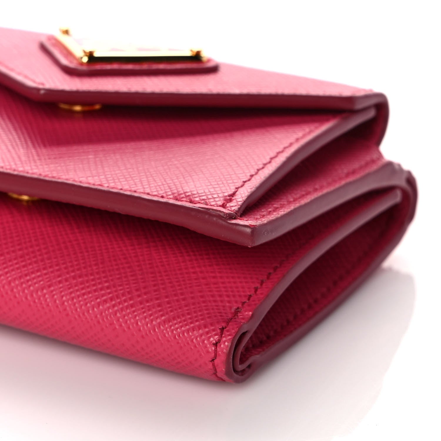 Prada Saffiano Small Tri-Fold Wallet Magenta 6 of 11