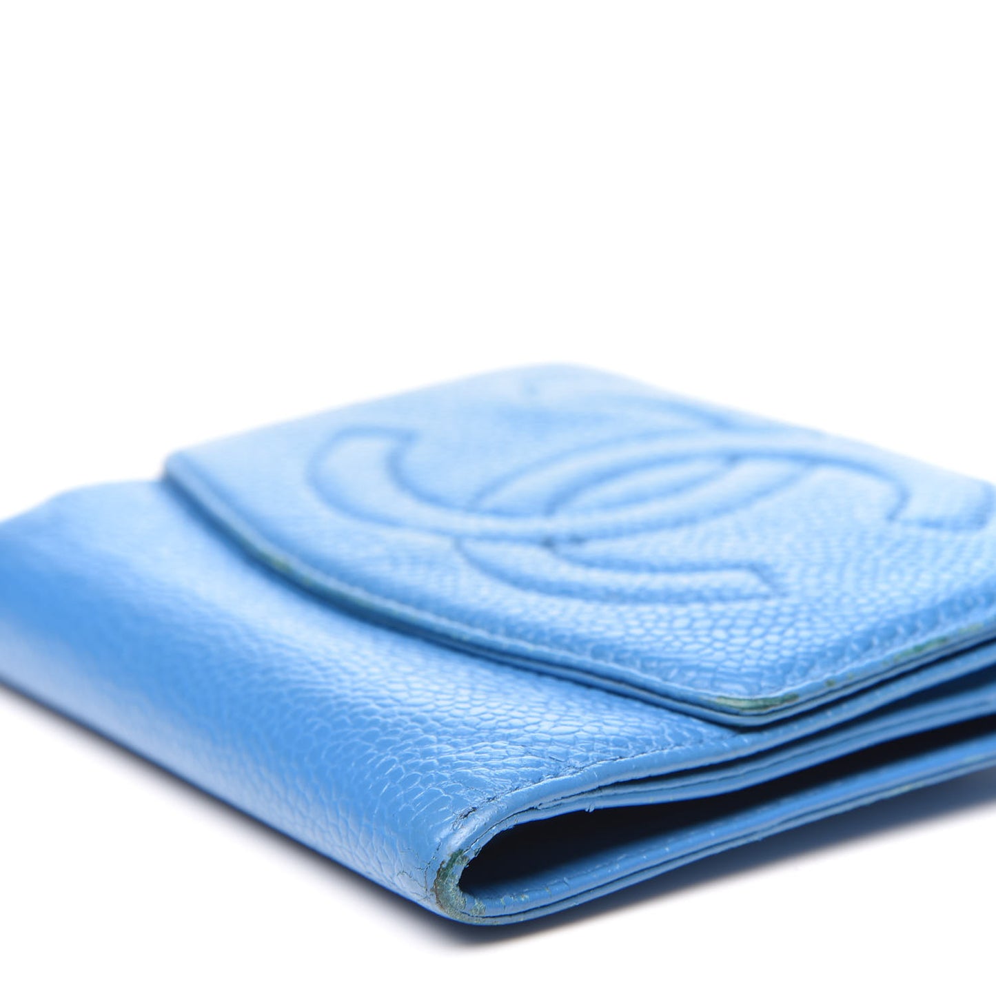 Caviar Timeless CC Compact French Wallet Blue