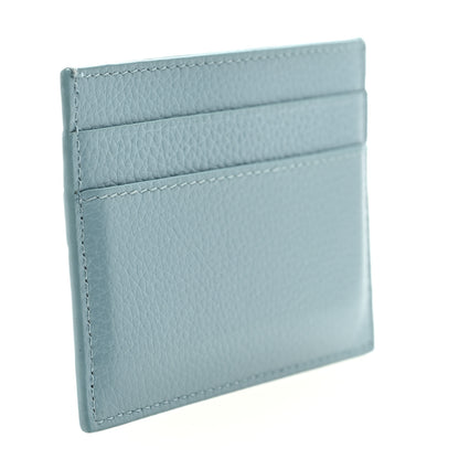 Balenciaga Grained Calfskin Neo Classic Silver Hardware City Card Holder Blue Grey 3 of 6