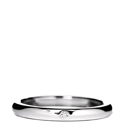 Tiffany Sterling Silver Diamond Elsa Peretti Band Ring 56 7.5 1 of 5