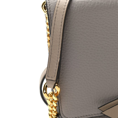 Chloe Grained Calfskin Alphabet Clutch Shoulder Bag Grey 11 of 11