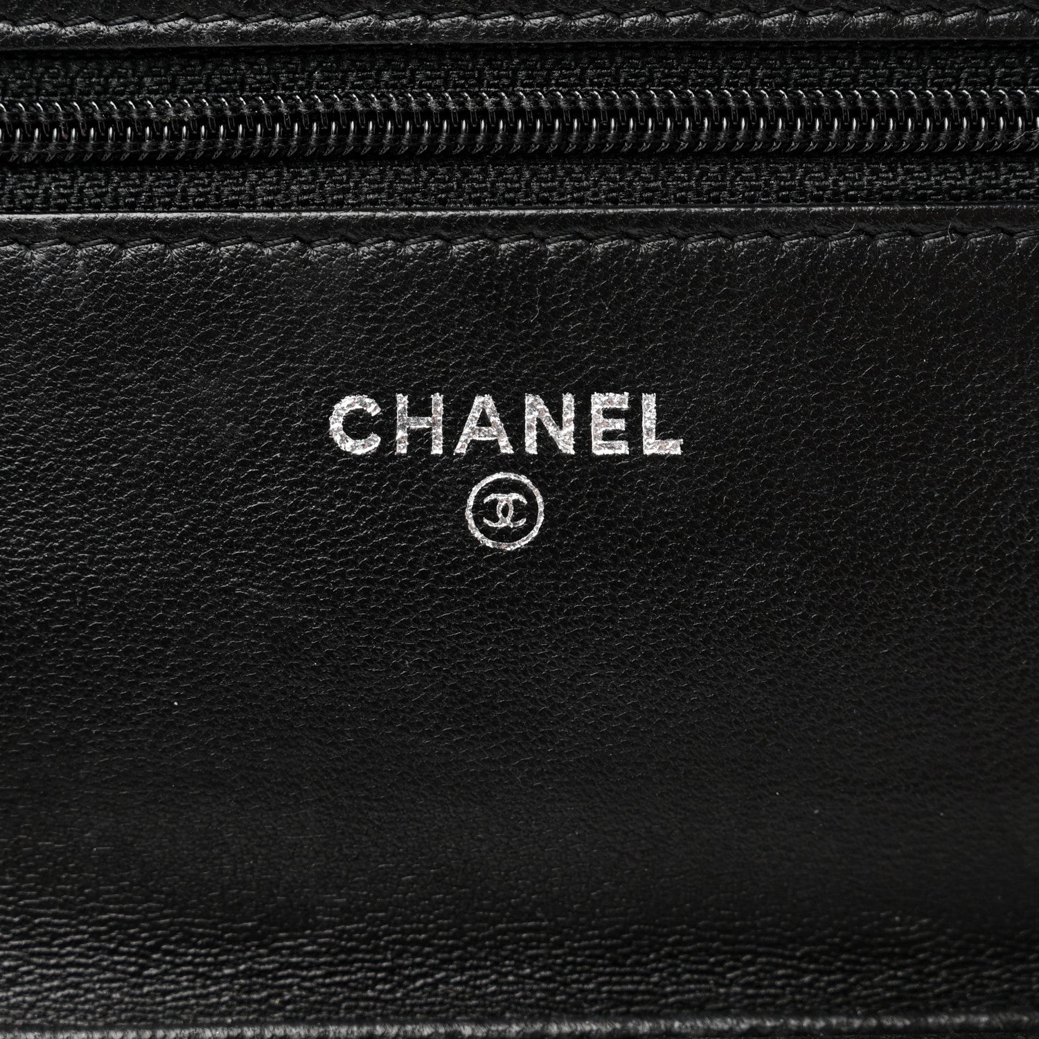 Chanel Lambskin Camellia Embossed Wallet On Chain WOC Black 6 of 9