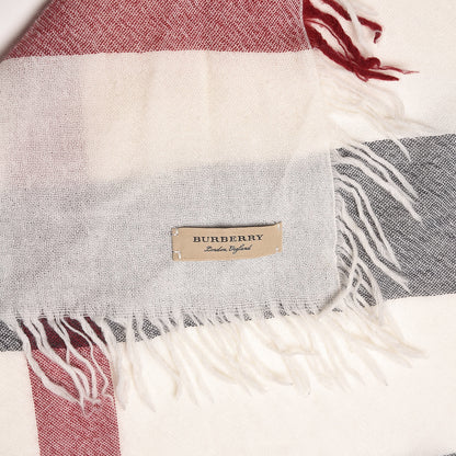 Burberry Merino Wool House Check Scarf Ivory 4 of 5
