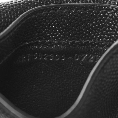 Saint Laurent Grain De Poudre Uptown Monogram Card Case Black 8 of 9