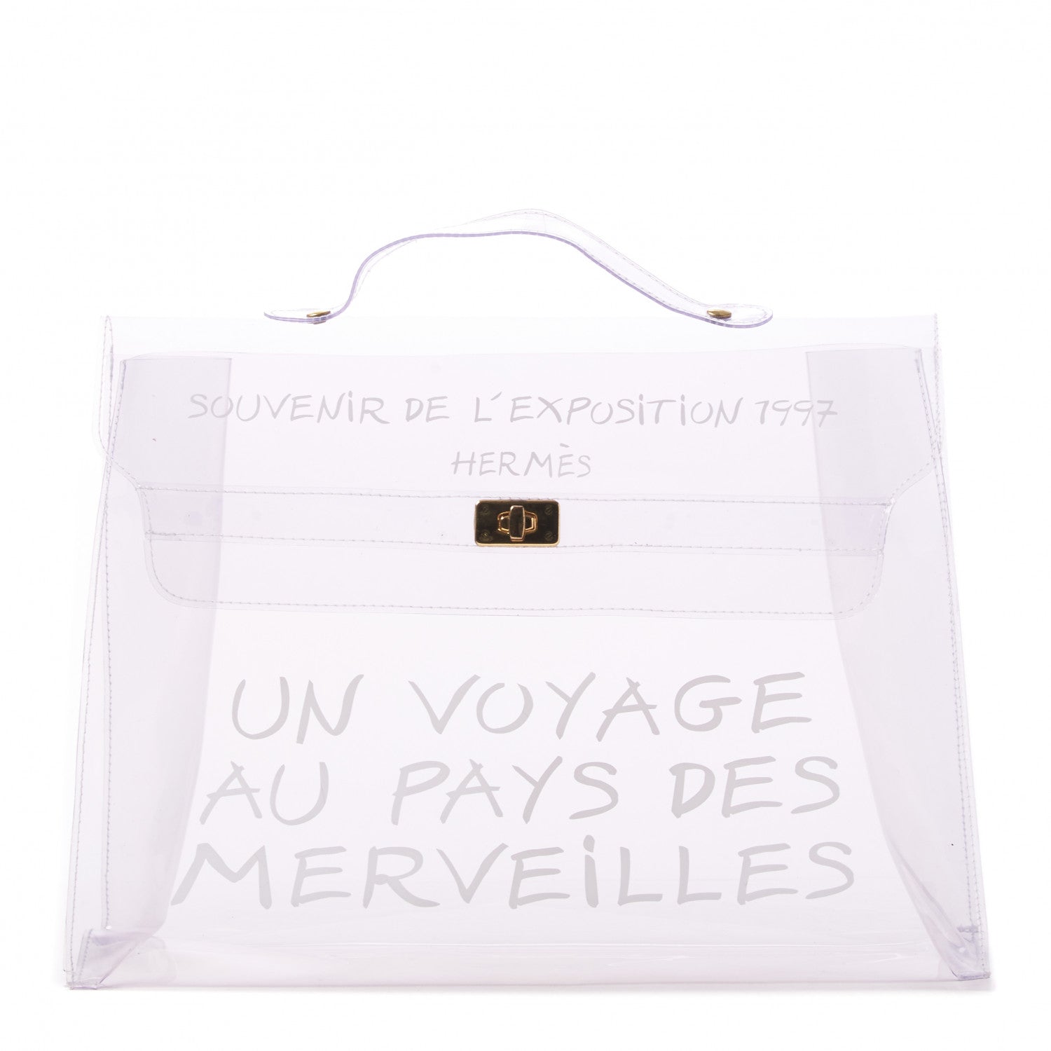 Hermes Vinyl Souvenir De L'Exposition Kelly Transparent 1 of 7