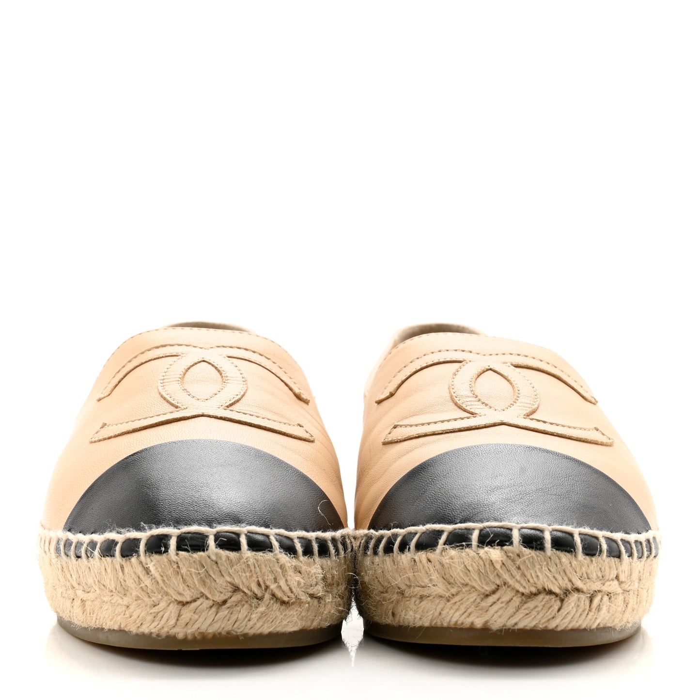 Lambskin CC Espadrilles 38 Beige Black
