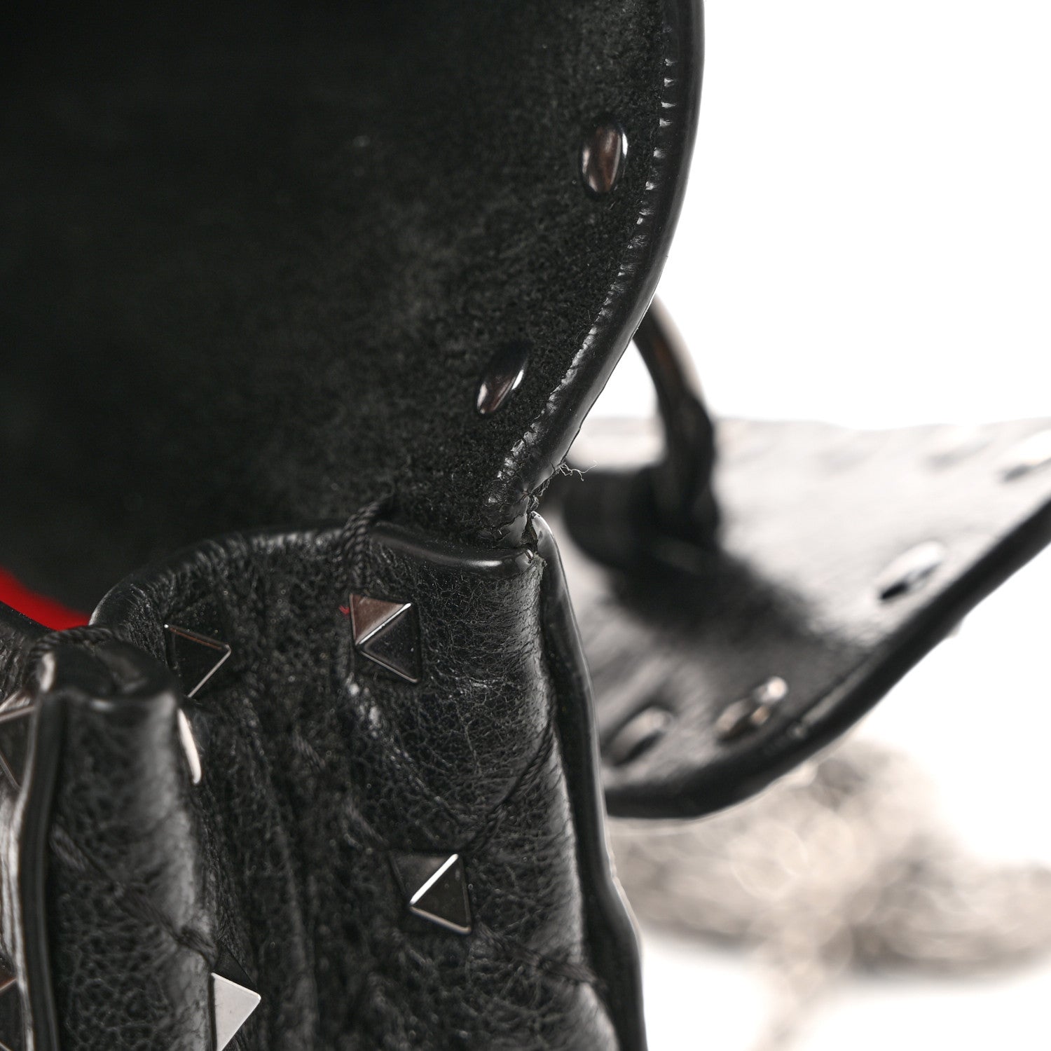 Valentino Garavani Craquele Nappa Small Rockstud Spike Shoulder Bag Black 10 of 12