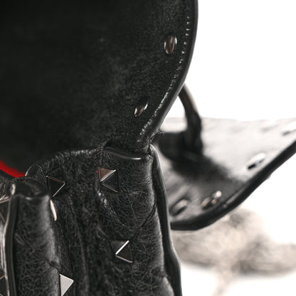 Valentino Garavani Craquele Nappa Small Rockstud Spike Shoulder Bag Black 10 of 12